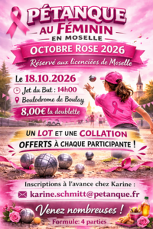 Concours de pétanque en Doublette - Départemental - BOULAY PETANQUE