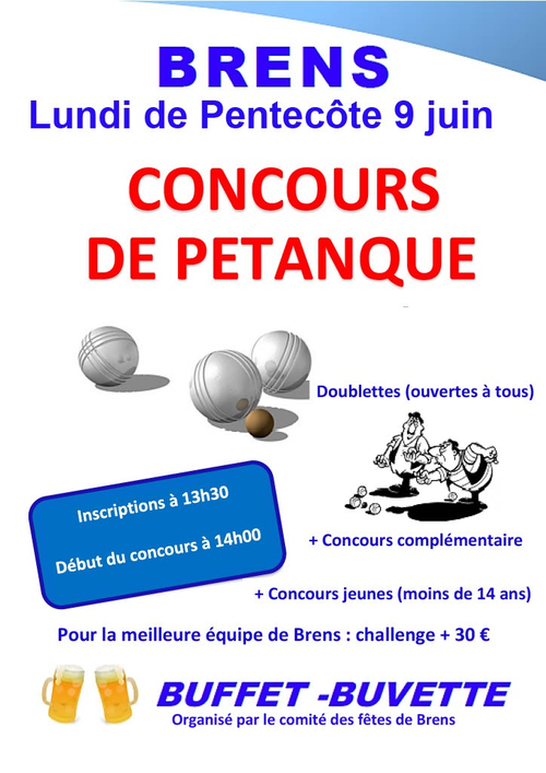 Concours de pétanque en Doublette - Brens