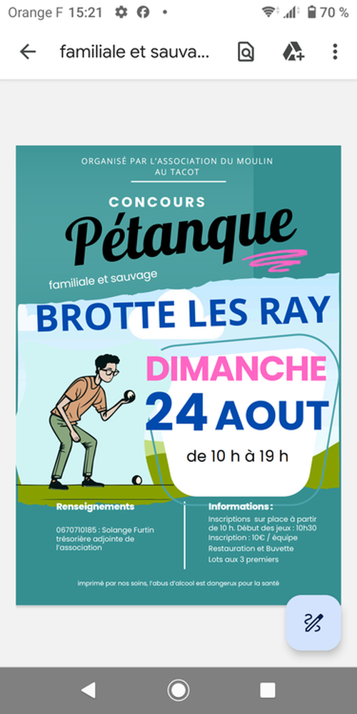 Concours de pétanque en Doublette - Brotte-lès-Ray