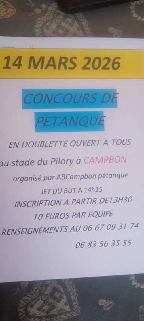 Concours de pétanque en Doublette - Campbon