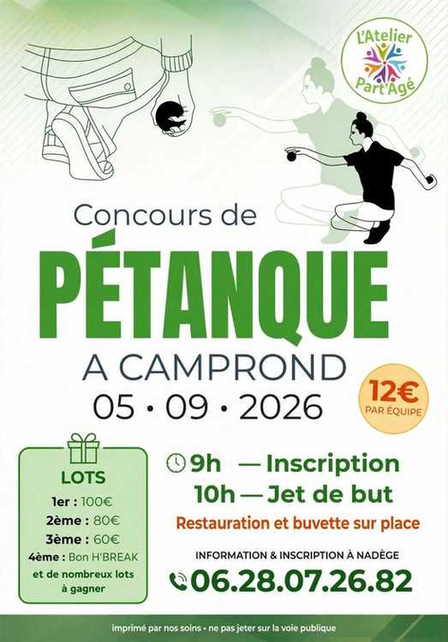 Concours de pétanque en Doublette - Camprond