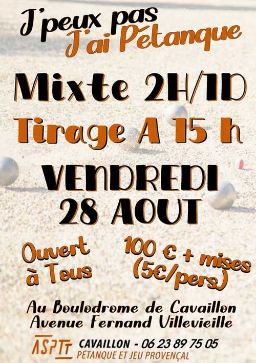 Concours de pétanque en Triplette Mixte - Cavaillon