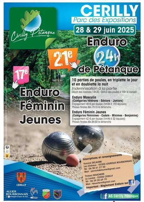 Concours de pétanque en En équipe - Départemental - Cérilly