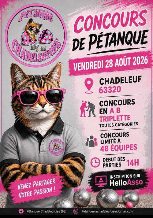 Concours de pétanque en Triplette - Départemental - Chadeleuf