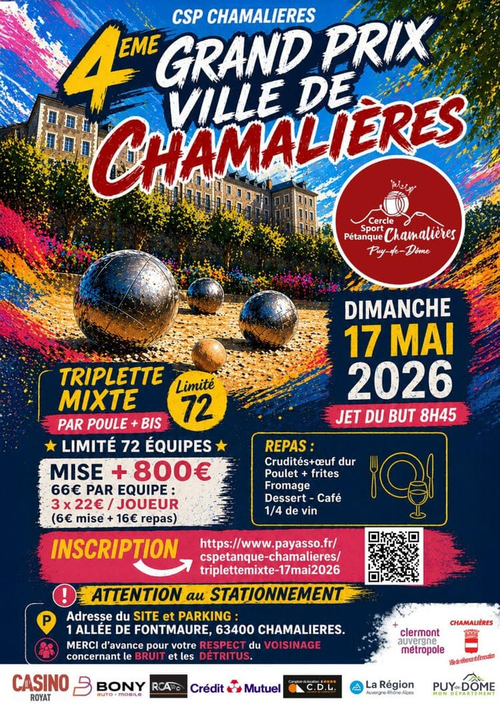 Concours de pétanque en Triplette Mixte - Chamalières