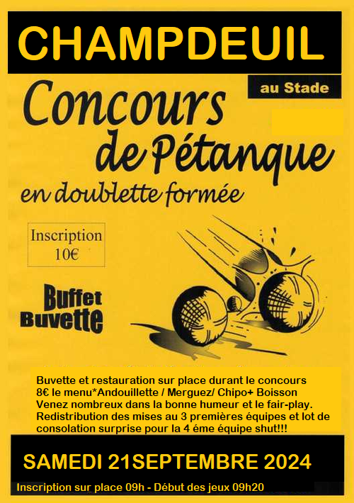 Concours de pétanque en Doublette - Champdeuil