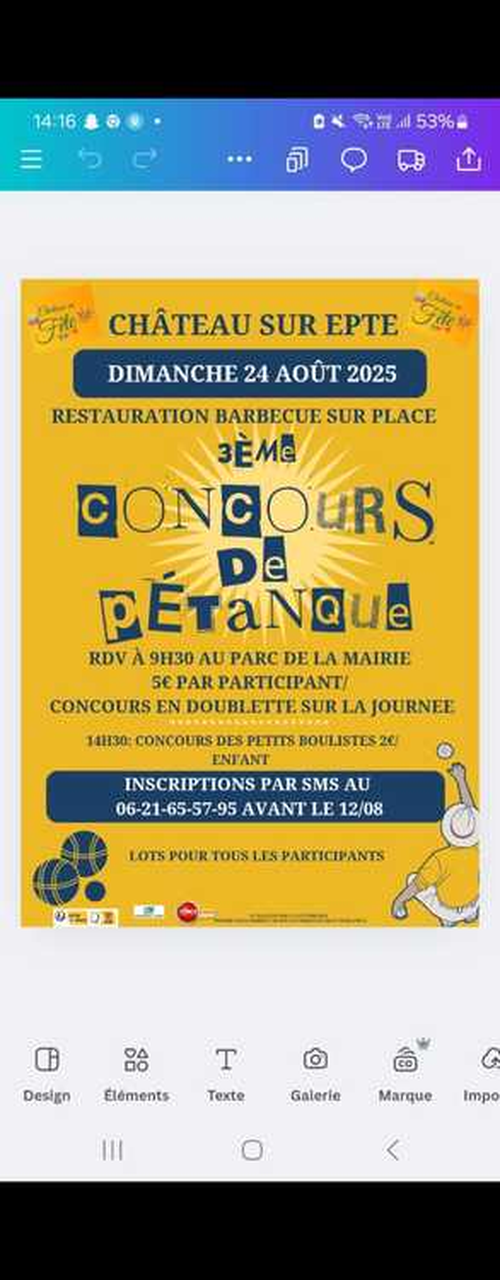Concours de pétanque en Doublette - Château-sur-Epte