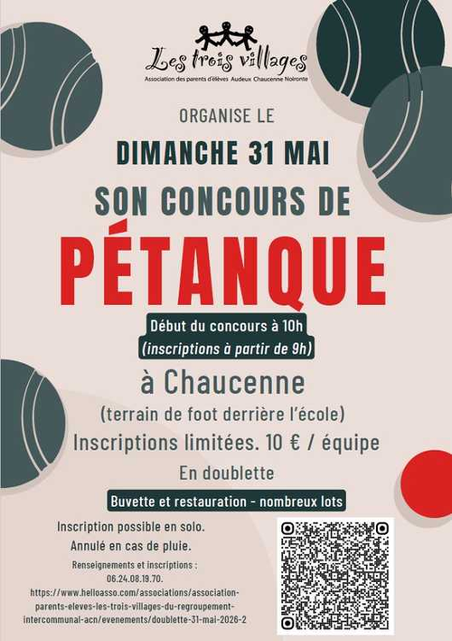 Concours de pétanque en Doublette - Chaucenne