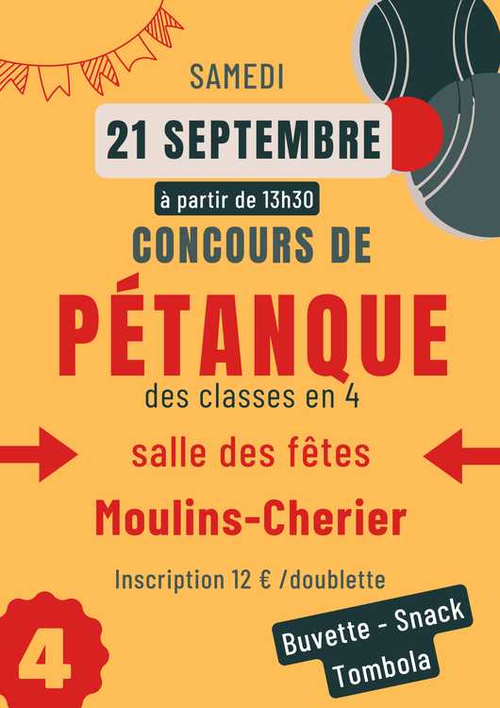 Concours de pétanque en Doublette - Cherier