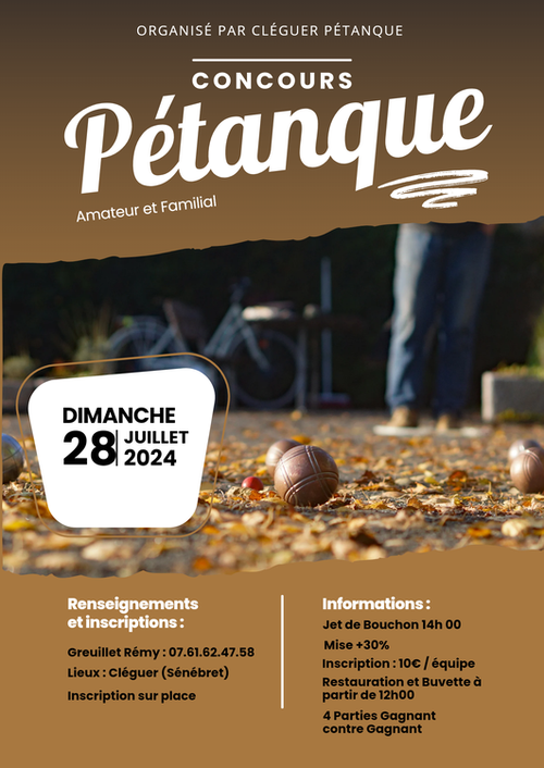 Concours de pétanque en Doublette - Cléguer