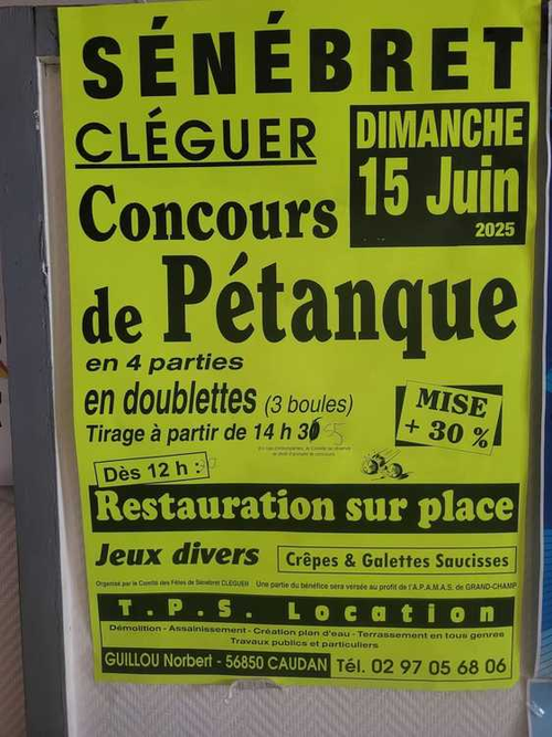 Concours de pétanque en Doublette - Cléguer