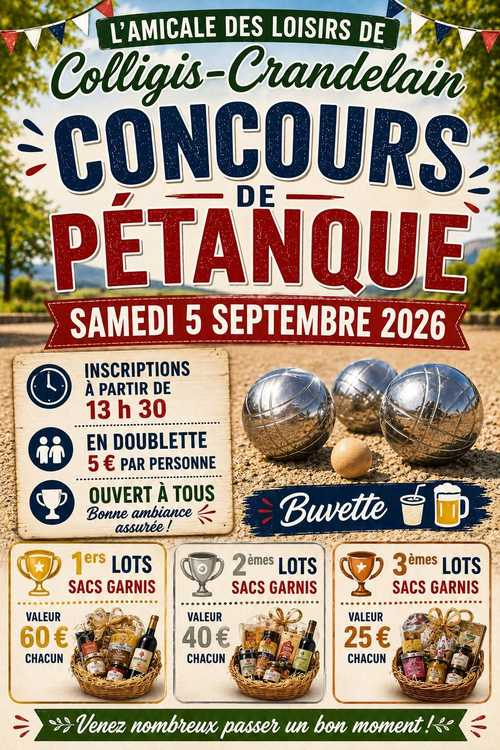 Concours de pétanque en Doublette - Colligis-Crandelain