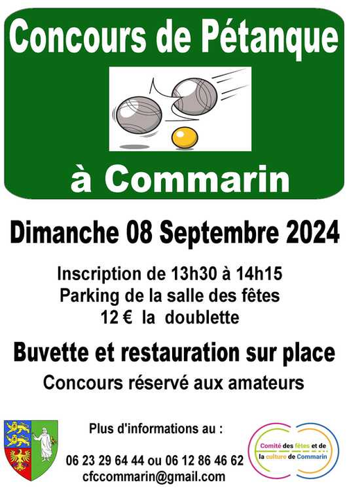 Concours de pétanque en Doublette - Commarin