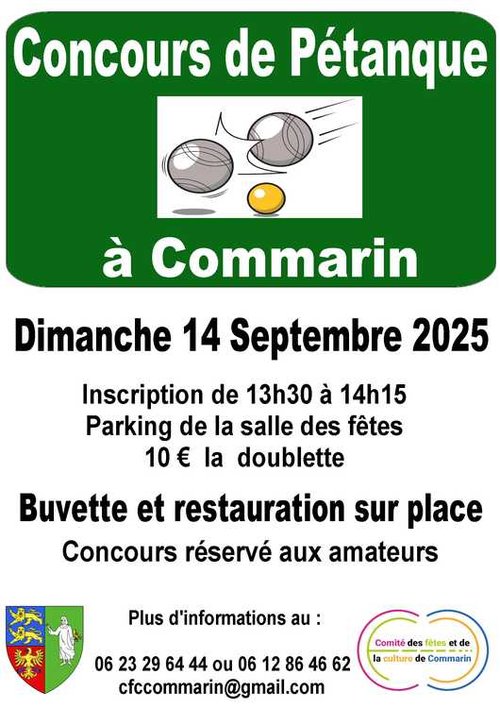 Concours de pétanque en Doublette - Commarin