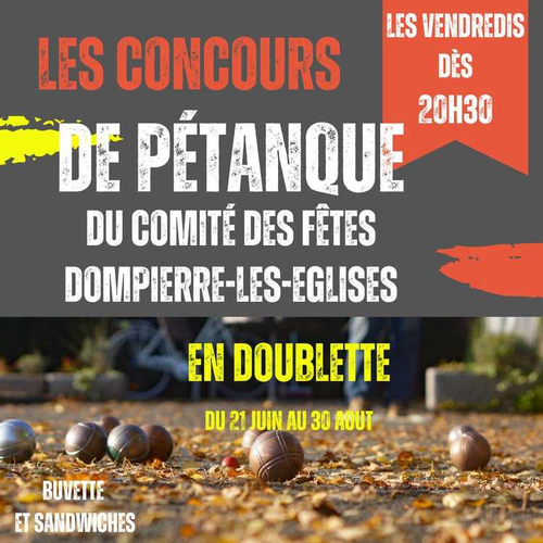 Concours de pétanque en Doublette - Dompierre-les-Églises