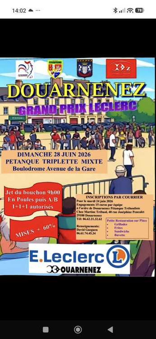 Concours de pétanque en Triplette Mixte - Douarnenez