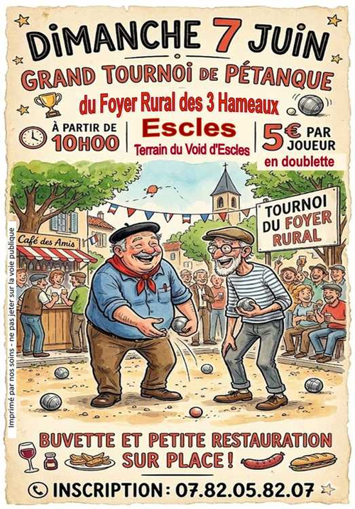 Concours de pétanque en Doublette - Escles