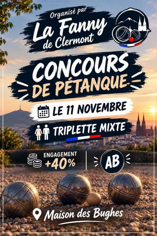 Concours de pétanque en Triplette Mixte - Départemental - FANNY DE CLERMONT