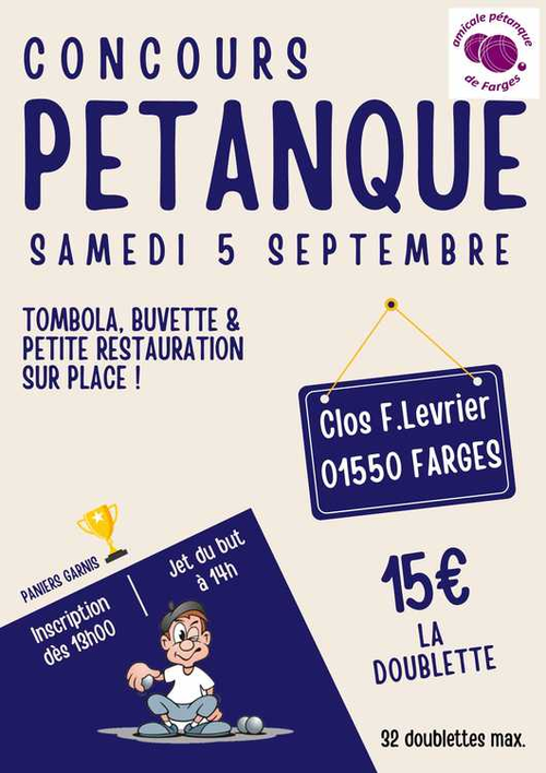 Concours de pétanque en Doublette - Farges
