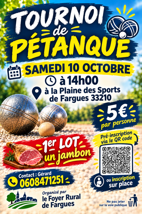 Concours de pétanque en Doublette - Fargues