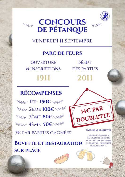 Concours de pétanque en Doublette - Feurs