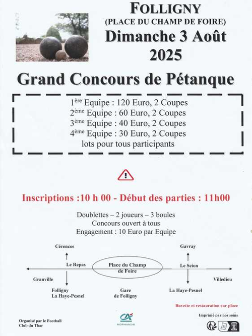 Concours de pétanque en Doublette - Folligny