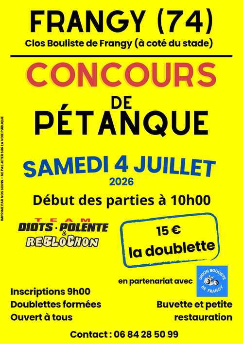 Concours de pétanque en Doublette - Frangy
