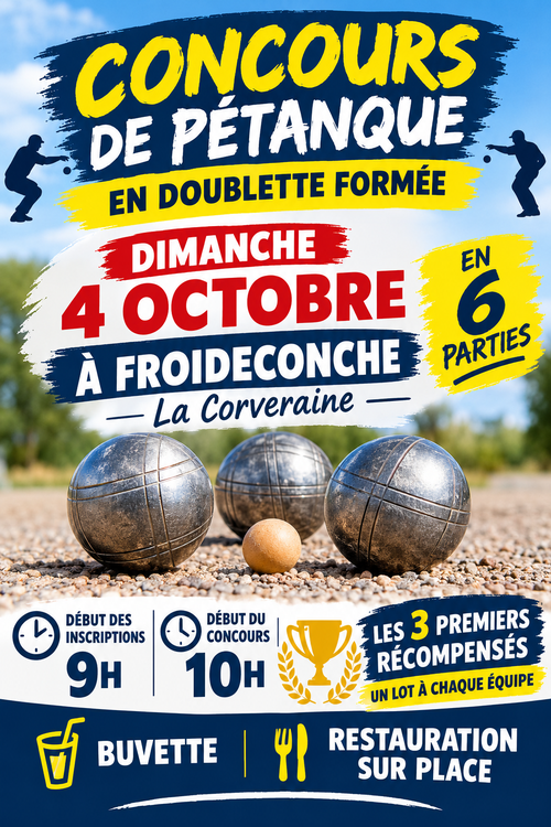 Concours de pétanque en Doublette - Froideconche