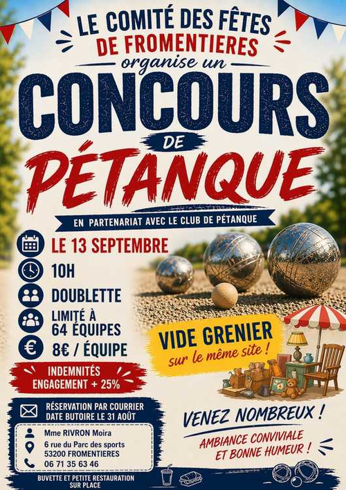 Concours de pétanque en Doublette - Fromentières