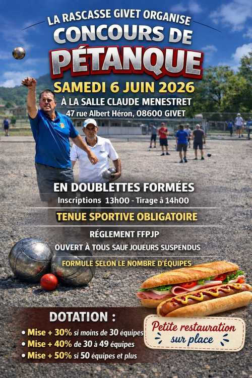 Concours de pétanque en Doublette - Givet