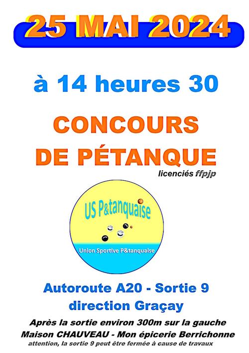 Concours de pétanque en Doublette - Graçay