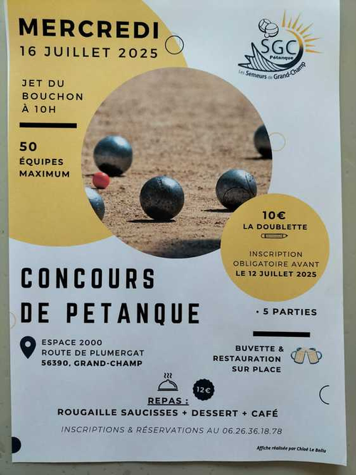 Concours de pétanque en Doublette - Grand-Champ