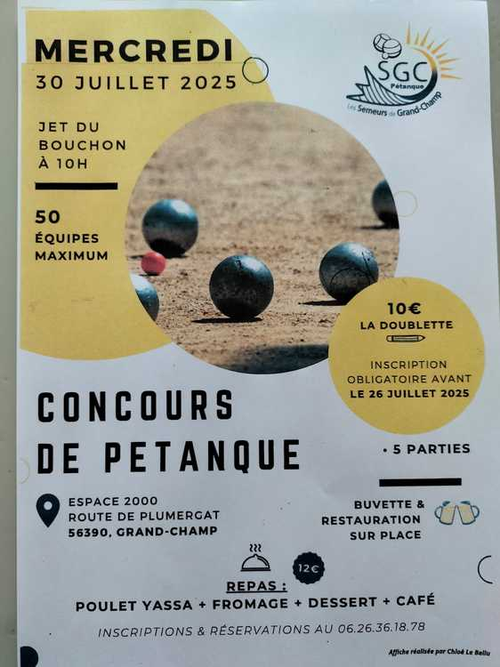 Concours de pétanque en Doublette - Grand-Champ