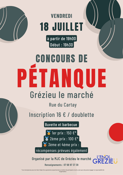 Concours de pétanque en Doublette - Grézieu-le-Marché