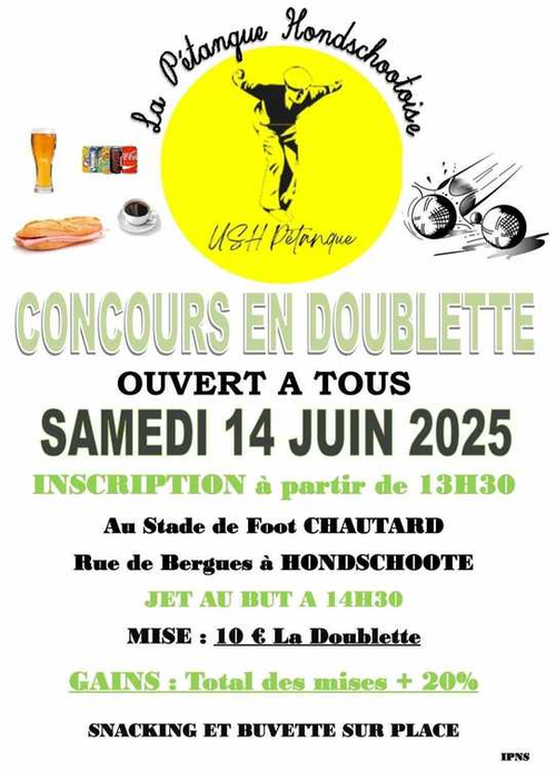 Concours de pétanque en Doublette - Hondschoote