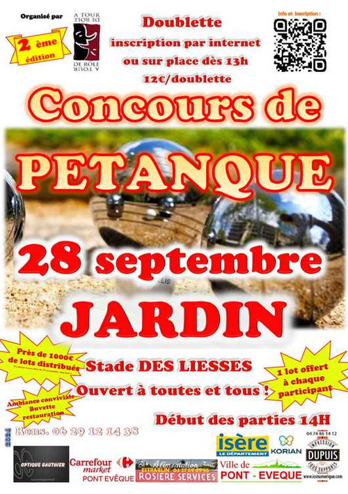 Concours de pétanque en Doublette - Jardin