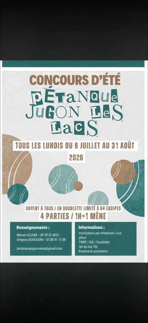 Concours de pétanque en Doublette - Jugon-les-Lacs