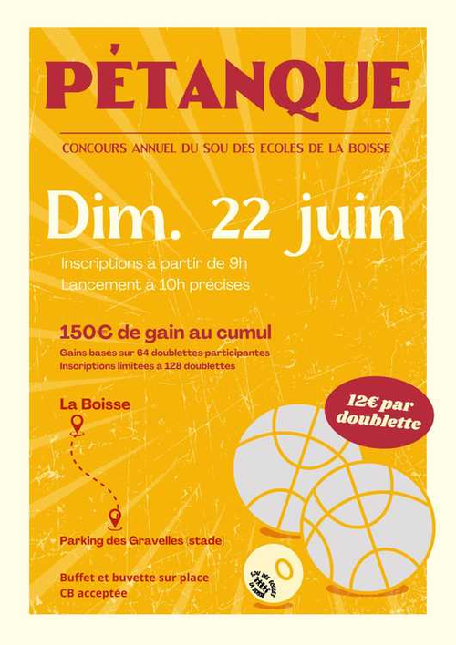 Concours de pétanque en Doublette - La Boisse
