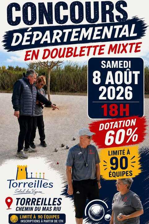 Concours de pétanque en Doublette Mixte - Départemental - LA BOULE TORREILLANNE
