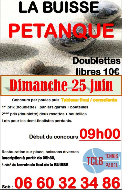 Concours de pétanque en Doublette - La Buisse