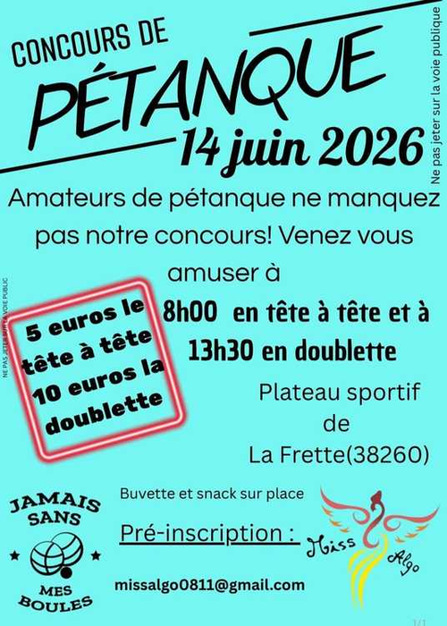 Concours de pétanque en Doublette - La Frette