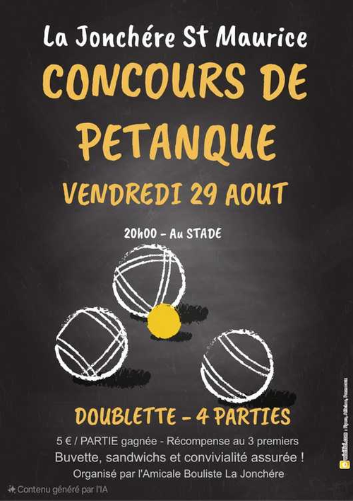 Concours de pétanque en Doublette - La Jonchère-Saint-Maurice