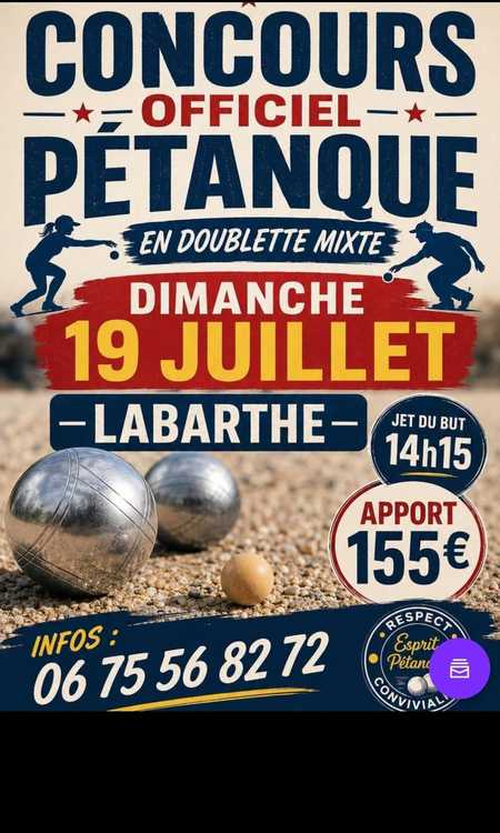Concours de pétanque en Doublette - Départemental - Labarthe