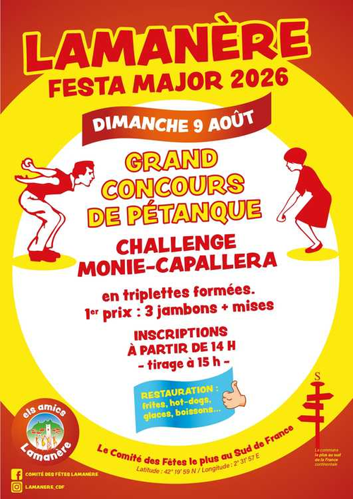 Concours de pétanque en Triplette - Lamanère