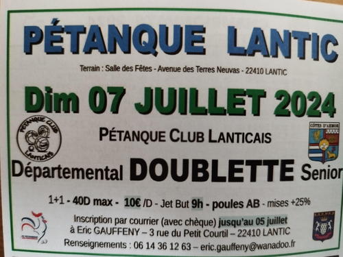 Concours de pétanque en Doublette - Départemental - Lantic