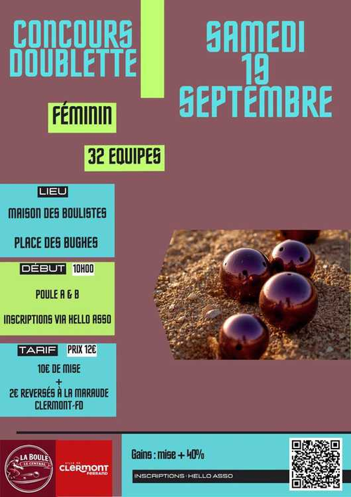 Concours de pétanque en Doublette - Départemental - Le Central