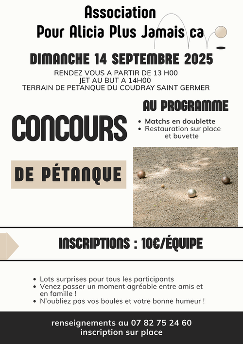 Concours de pétanque en Doublette - Le Coudray-Saint-Germer