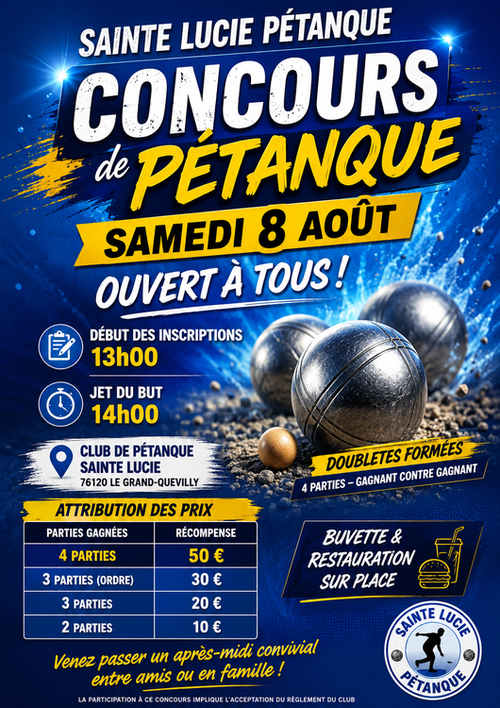 Concours de pétanque en Doublette - Le Grand-Quevilly