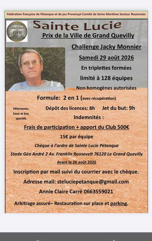 Concours de pétanque en Triplette - Départemental - Le Grand-Quevilly