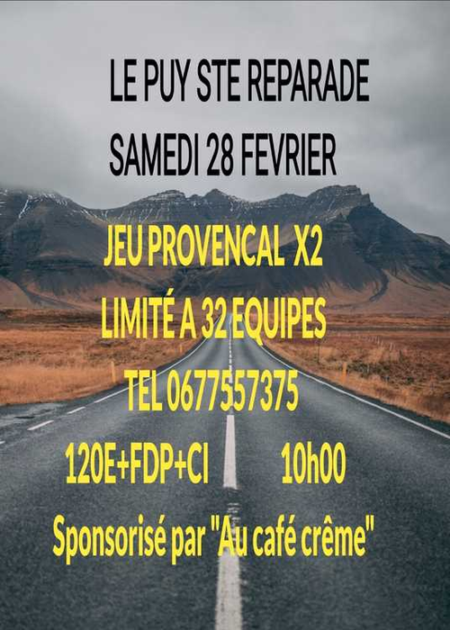 Concours de pétanque en Doublette - Le Puy-Sainte-Réparade